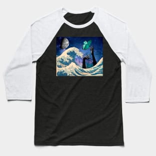 Space Wave Butterfly Baseball T-Shirt